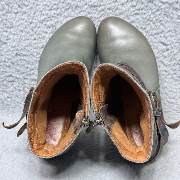 Pikolinos Verona Womens Size 36 US 5.5-6 Ankle Boots Sage Green Leather - Picture 5 of 9